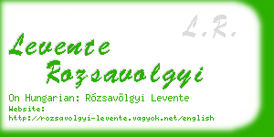 levente rozsavolgyi business card